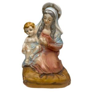 Madonna & Child Sankyo Music Box plays "Ave Maria" Revolves Vintage